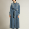 GOLDEN W'S CHEMISIER DRESS MEDIUM STONE WASHED DENIM
